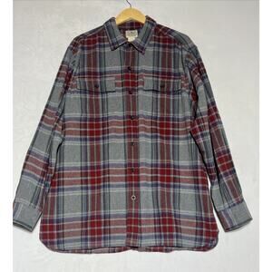L.L. Bean Men's Plaid Shirt - Red and Gray